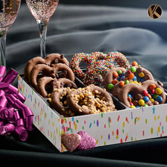 Nut Cravings Kremery pretzel twists with toppings for a colorful crunch