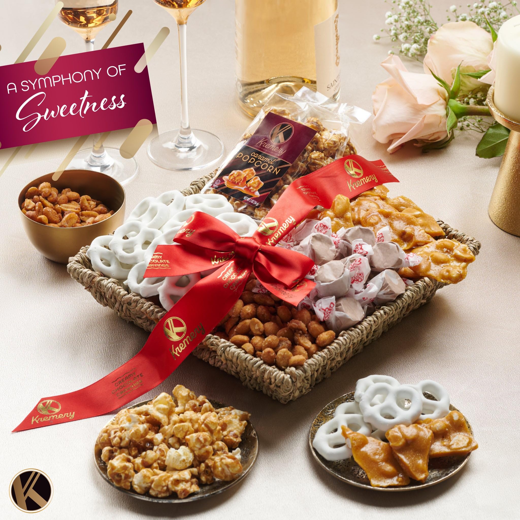 KREMERY yogurt pretzels on display, a tangy-sweet snack for parties.
