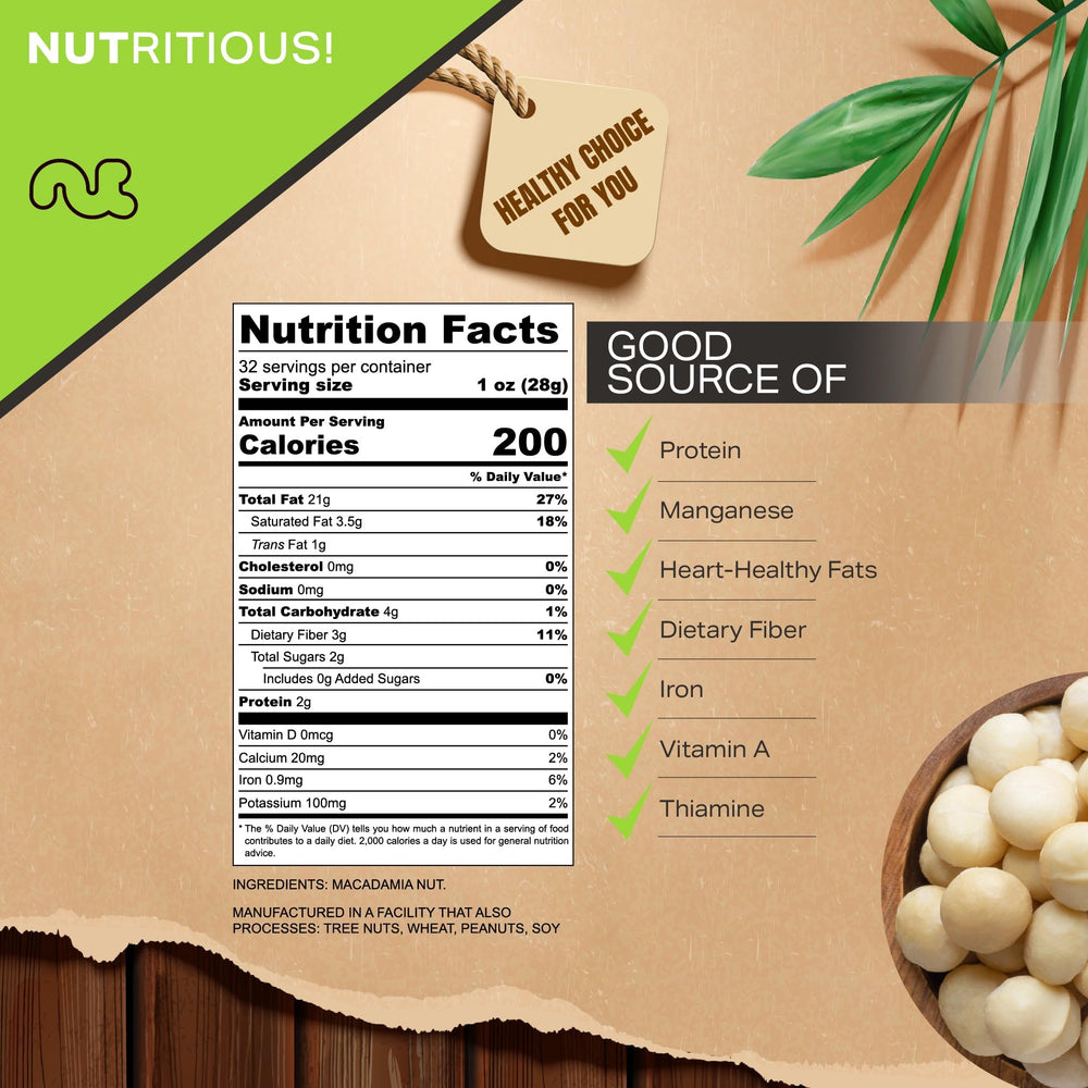 Nut Cravings macadamia nuts in resealable bag for on-the-go