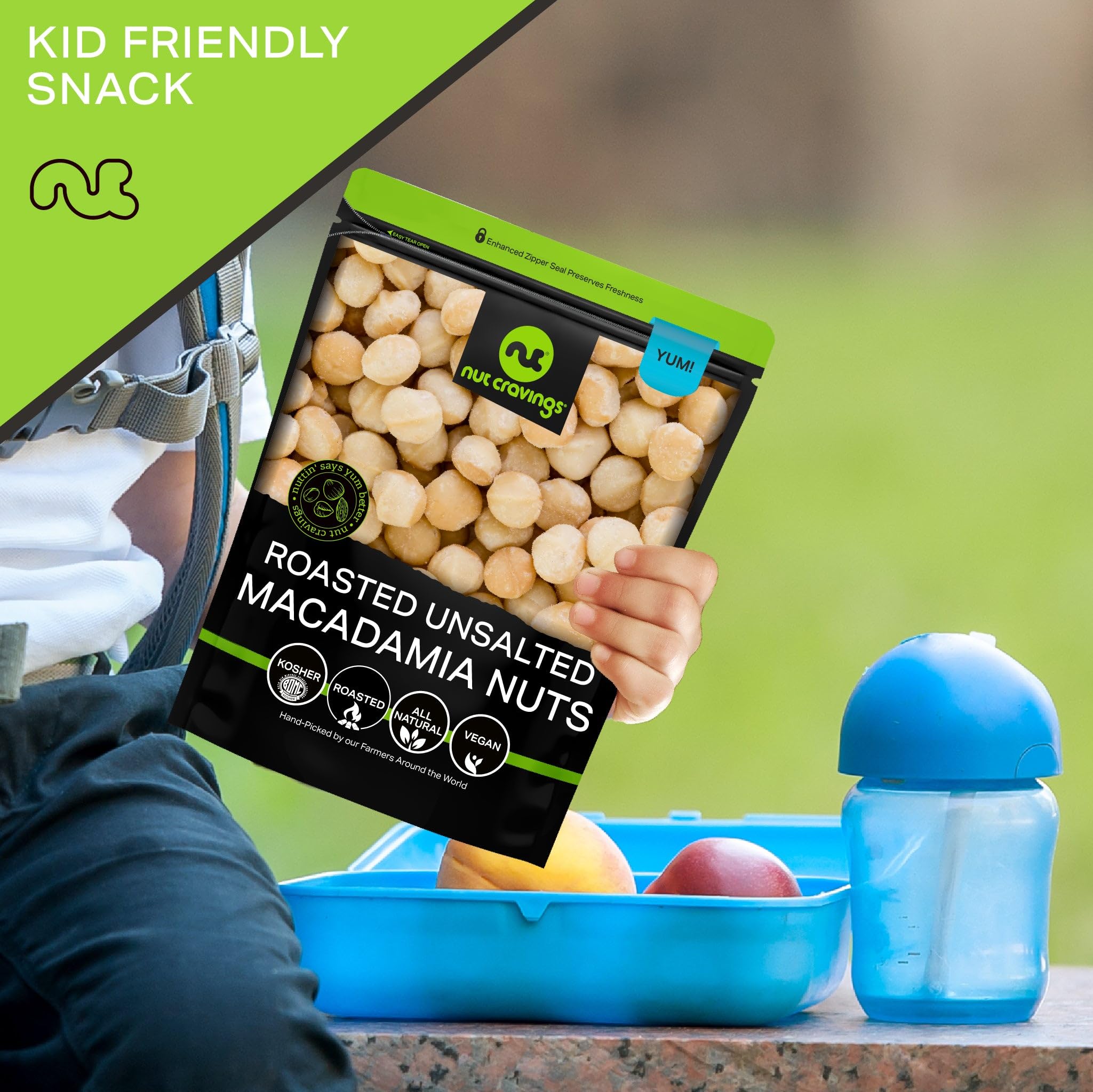 Nut Cravings no-shell macadamias in eco-friendly packaging