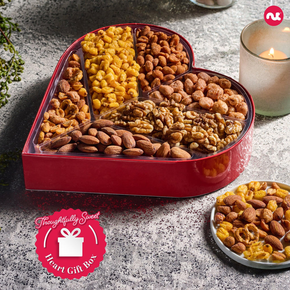 Nut Cravings display of six nut flavors ideal for sharing