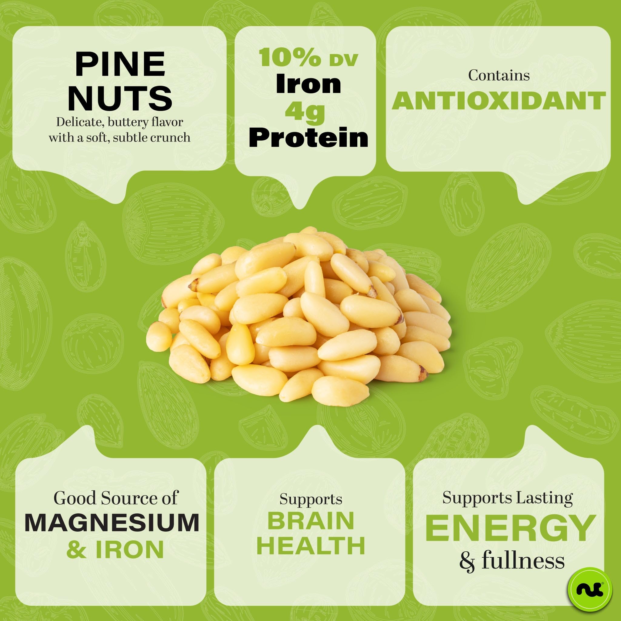 Nut Cravings pine nuts used in baking for crunchy textures.