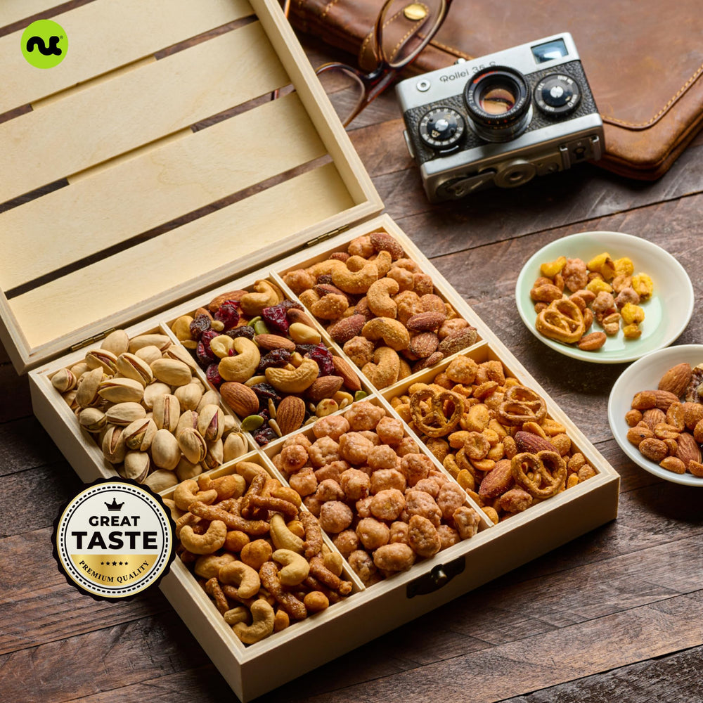 Nut Cravings reusable wooden crate enhances gifting with eco-friendly storage
