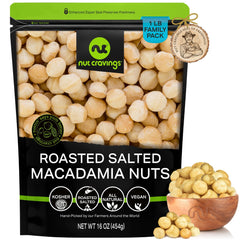 Nut Cravings roasted salted macadamia no shell: bold flavor for quick snacking.