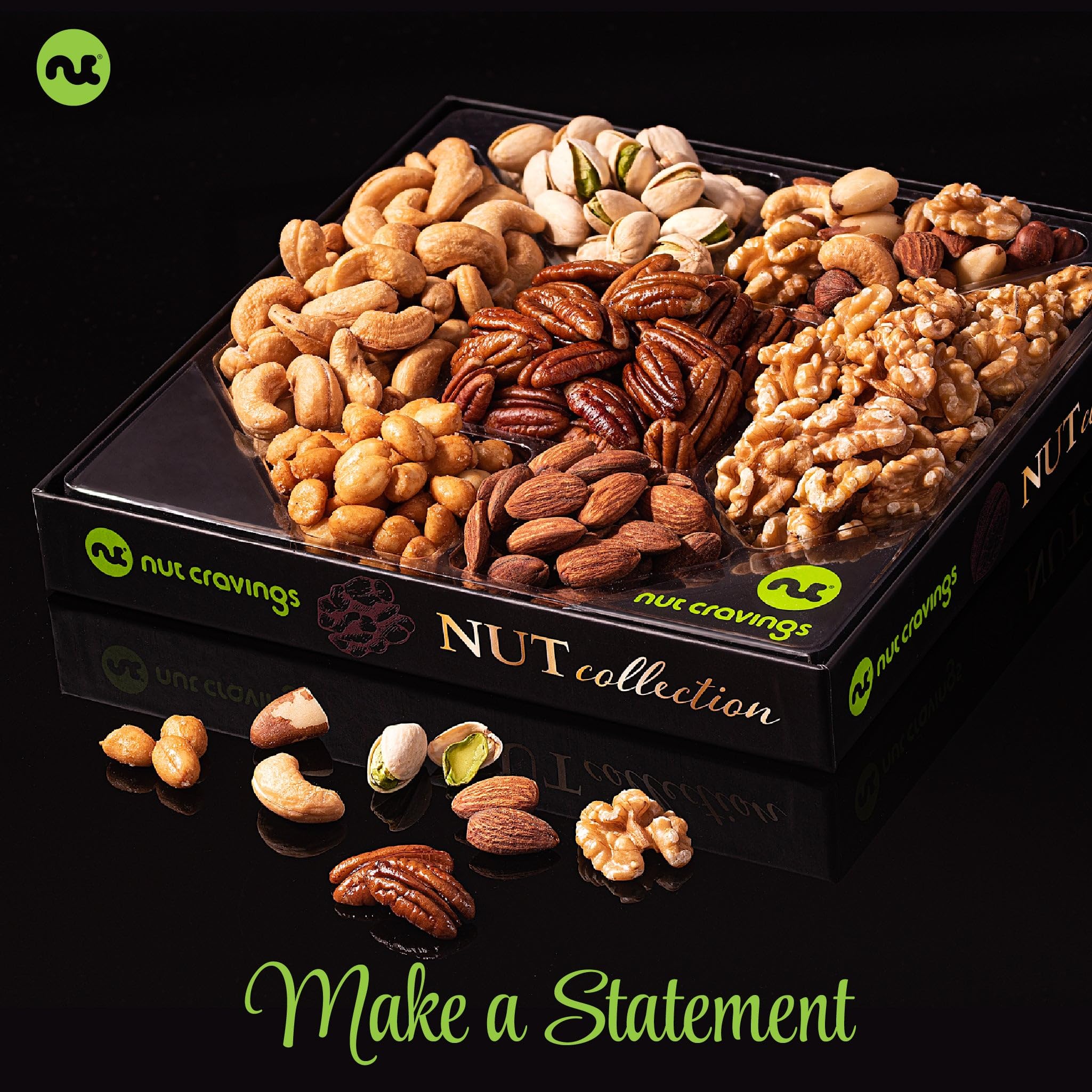 Nut Cravings salted roasted pistachios—vibrant crunch, quick party nibble.