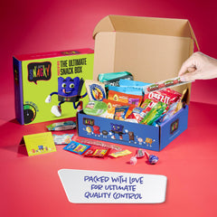 Nut Cravings SNACKY Celebration Crate front displays branded gift packaging