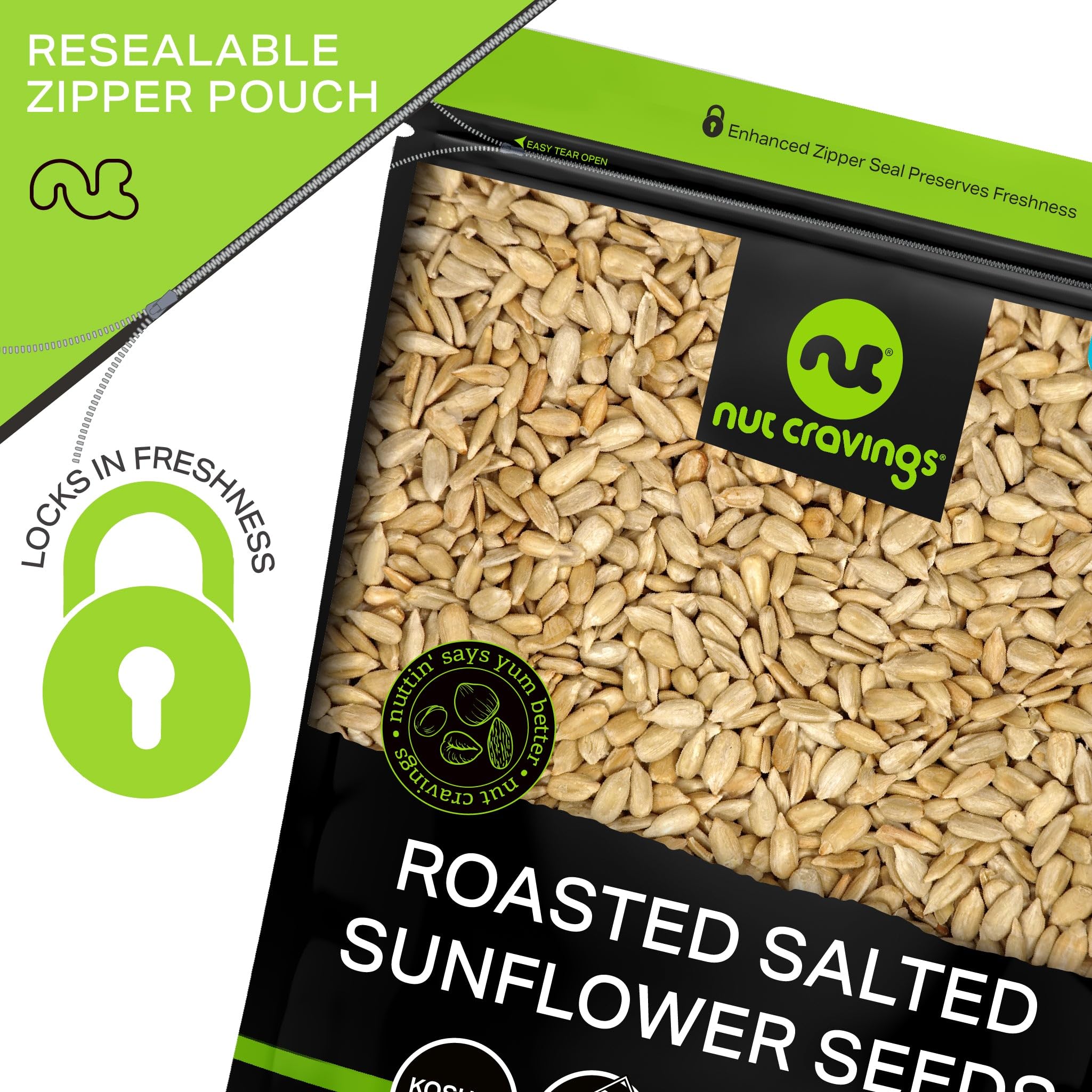 Nut Cravings seeds added to salad for extra crunch.