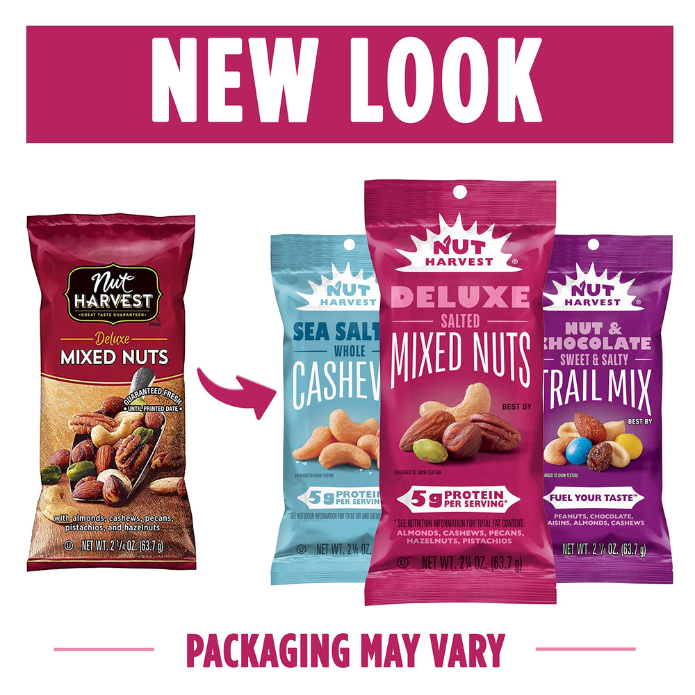 Nut Harvest Deluxe Mixed Nuts on-the-go pack, perfect travel companion