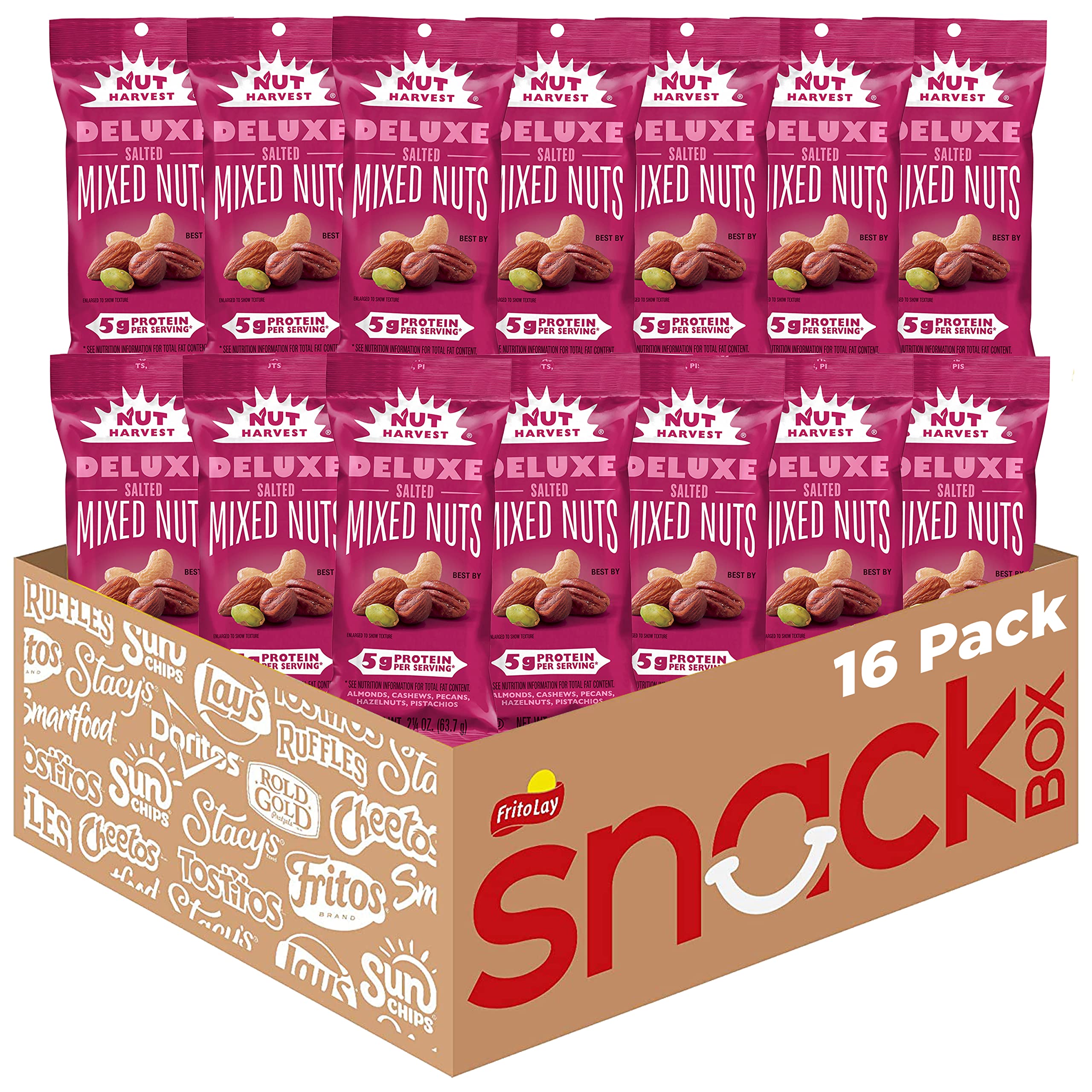 Nut Harvest Deluxe Mixed Nuts front view, ready for on-the-go snacking