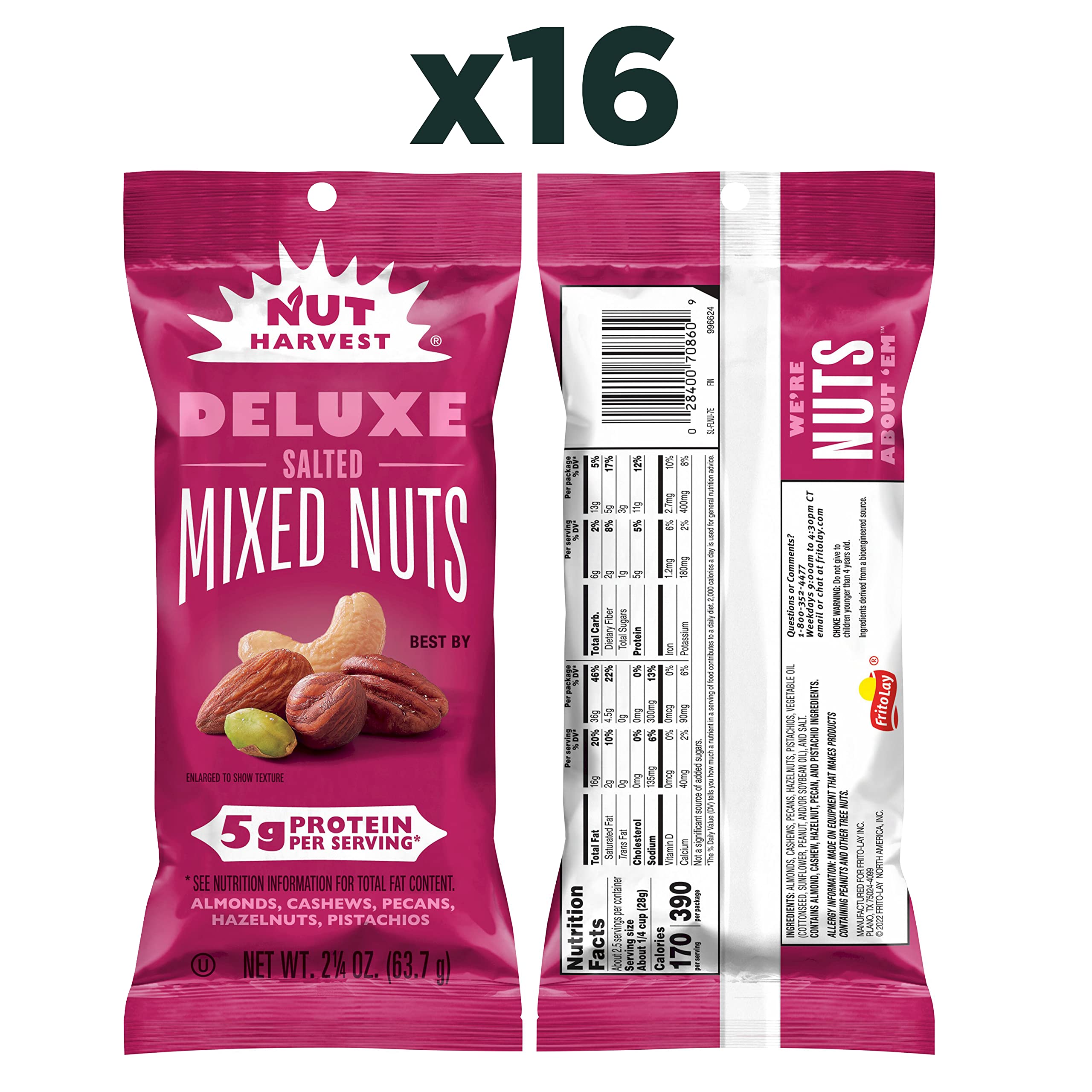 Nut Harvest Deluxe Mixed Nuts snack packs, convenient for home or office