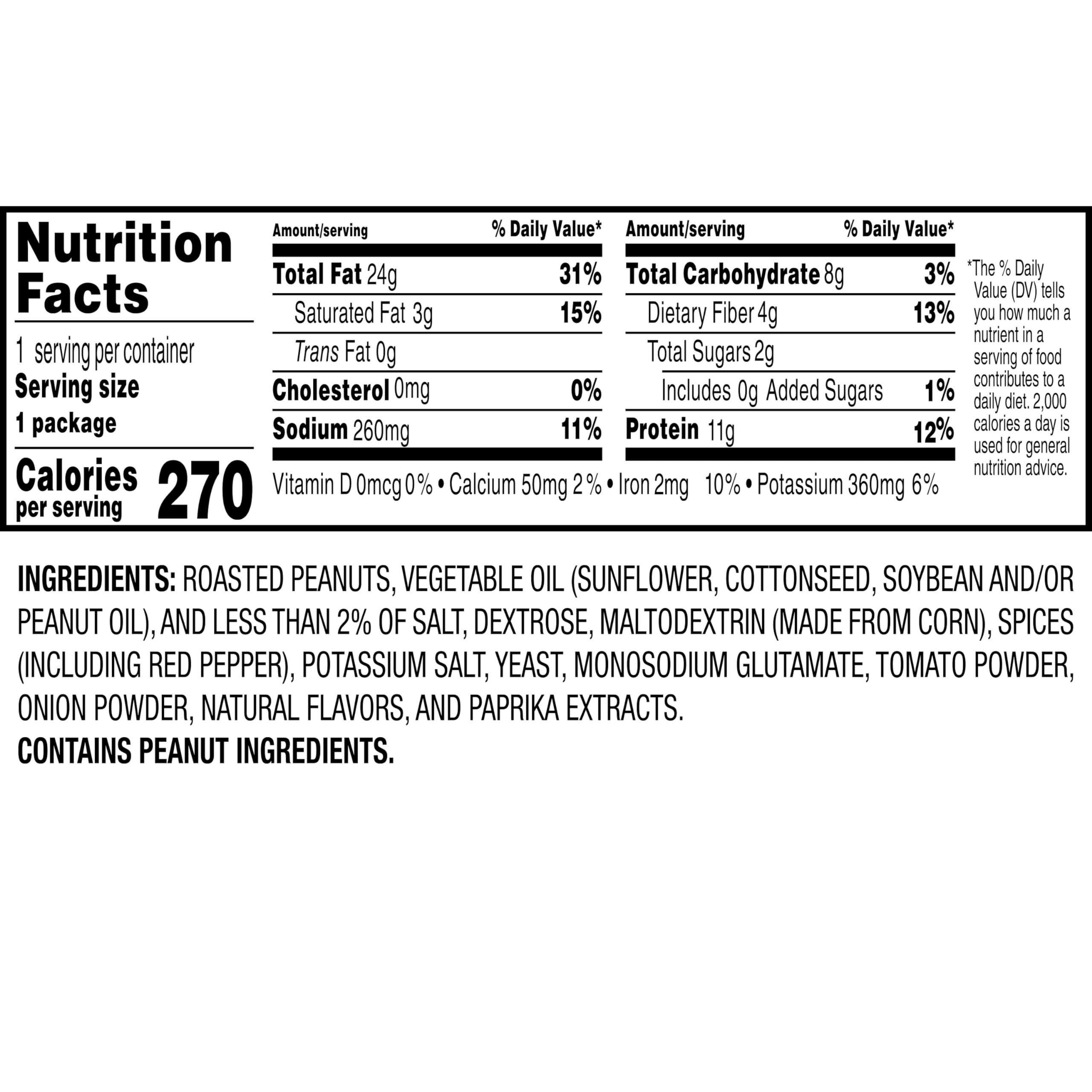 Nut Harvest Flamin' Hot Peanuts flavor-packed portions ideal for quick breaks