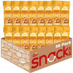 Nut Harvest Honey Roasted Peanuts 36-pack front view showing convenient single-serve bags.