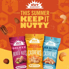 Nut Harvest Honey Roasted Peanuts back-of-pack detail nutrition and ingredients.