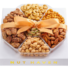 Nut Haven Holiday Nuts Gift Box in boutique packaging, perfect for festive gifting