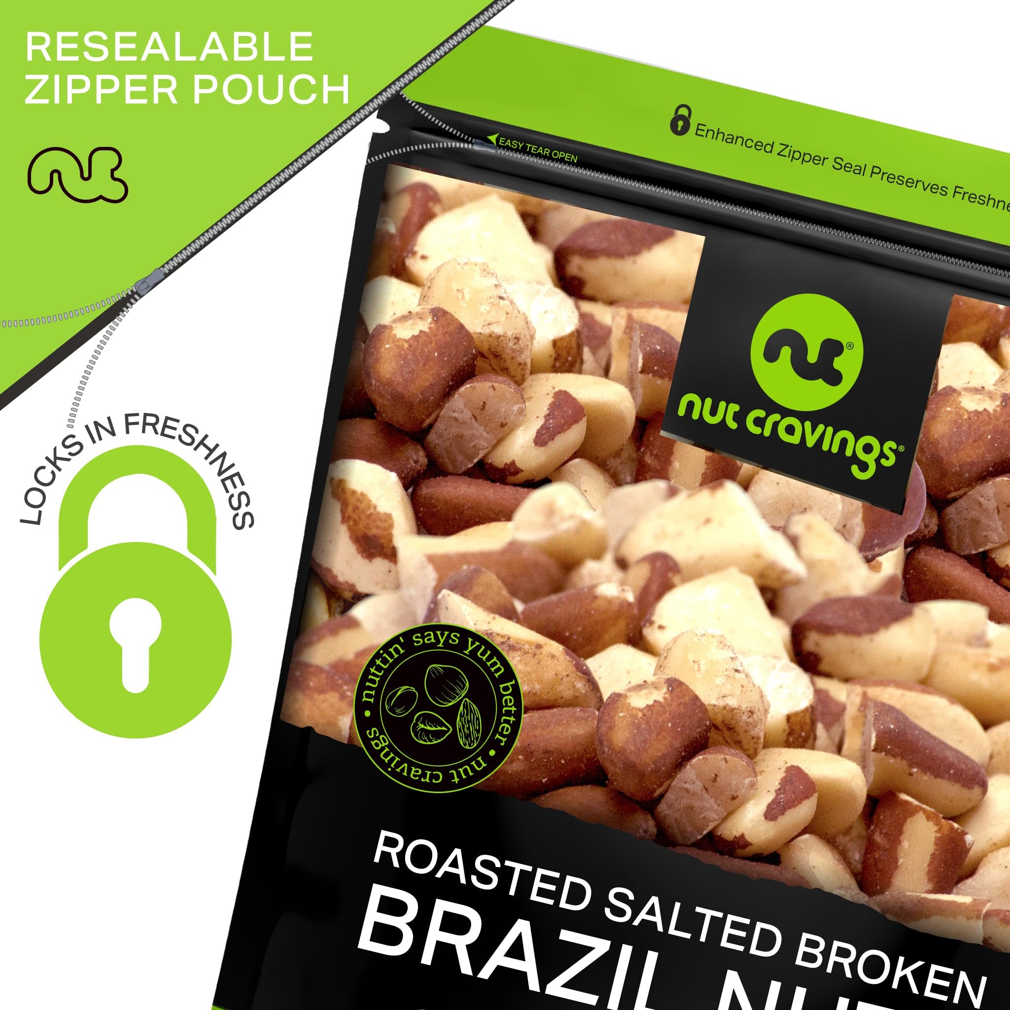 Nut Cravings Brazil nuts suitable for baking and dessert applications like brownies.