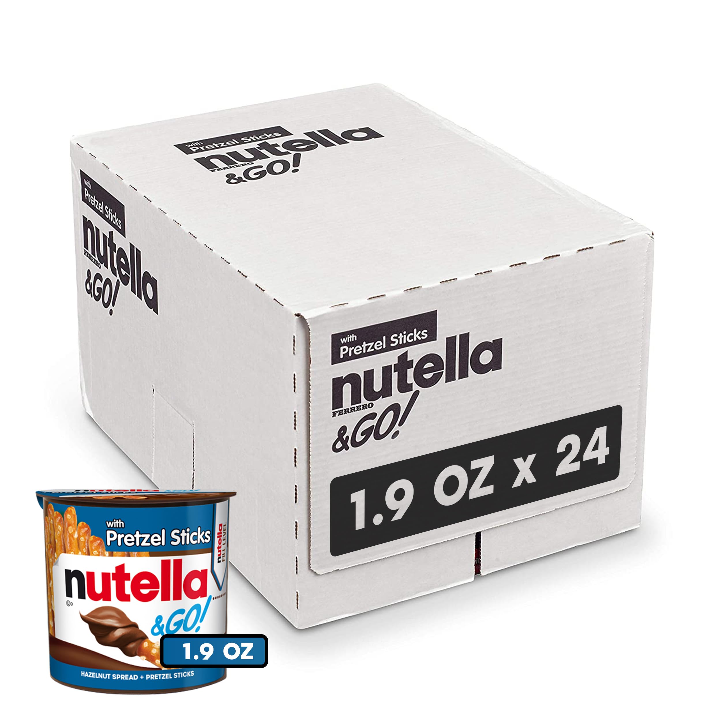 Nutella & GO! cups with hazelnut spread and pretzels for quick on-the-go snacking