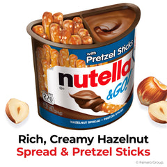 Nutella & GO! pretzel sticks ready for dipping into rich spread