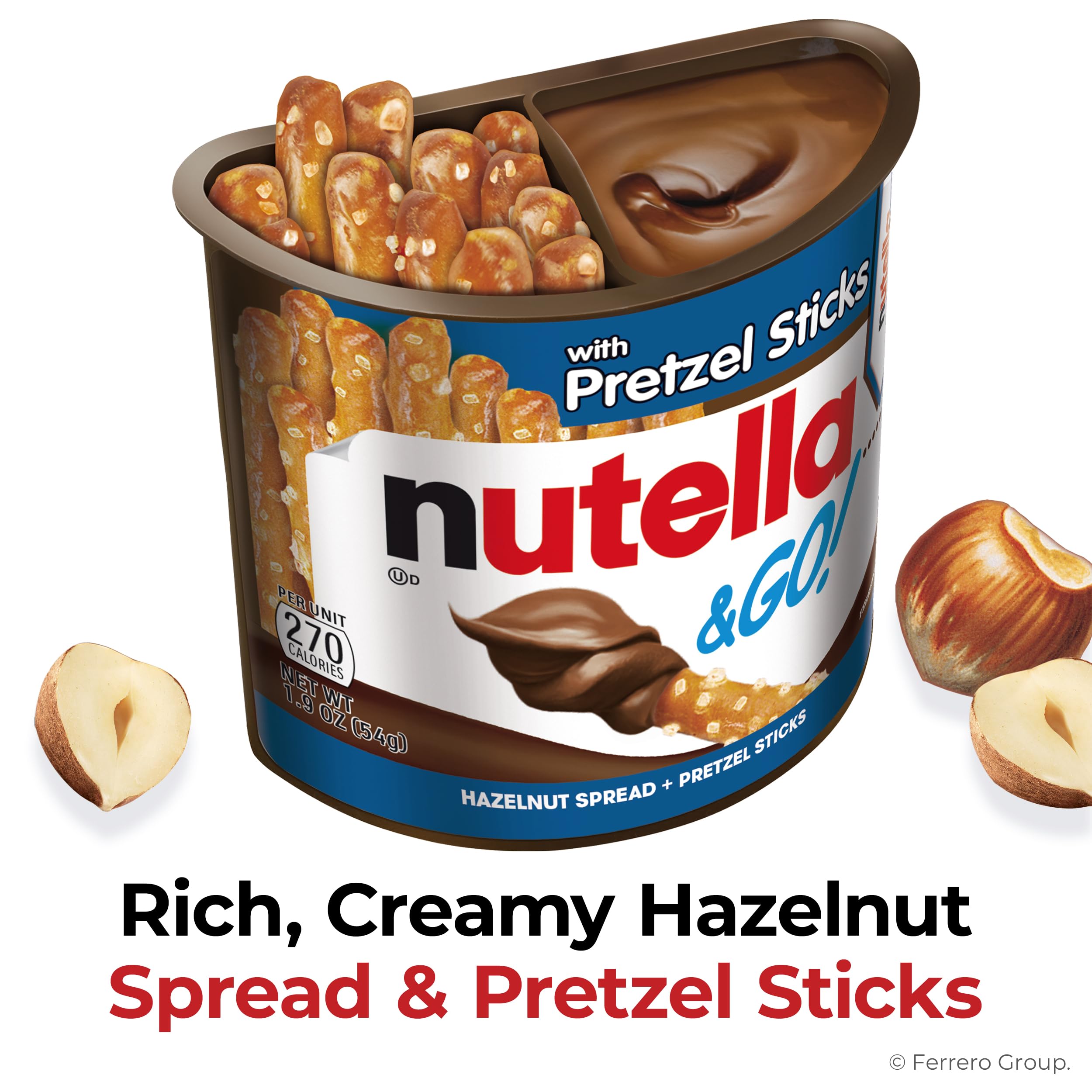 Nutella & GO! pretzel sticks ready for dipping.
