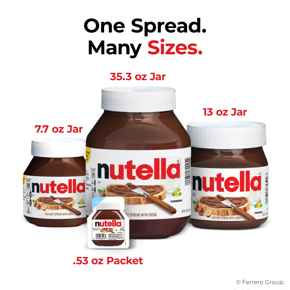 Nutella hazelnut spread with fruit creates a balanced snack.