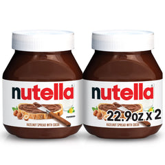 Nutella hazelnut spread in a jar with creamy texture, perfect for toast.