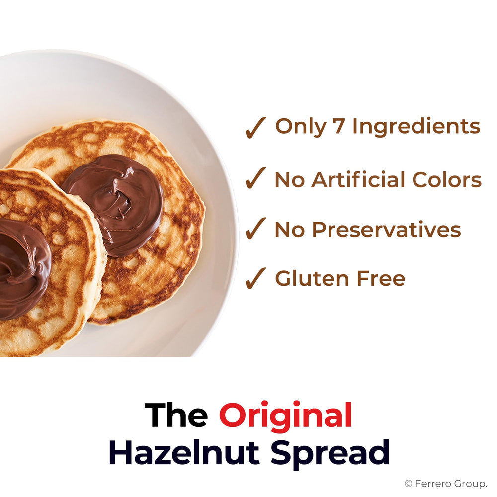 Nutella hazelnut spread as a dessert topping with cocoa depth.