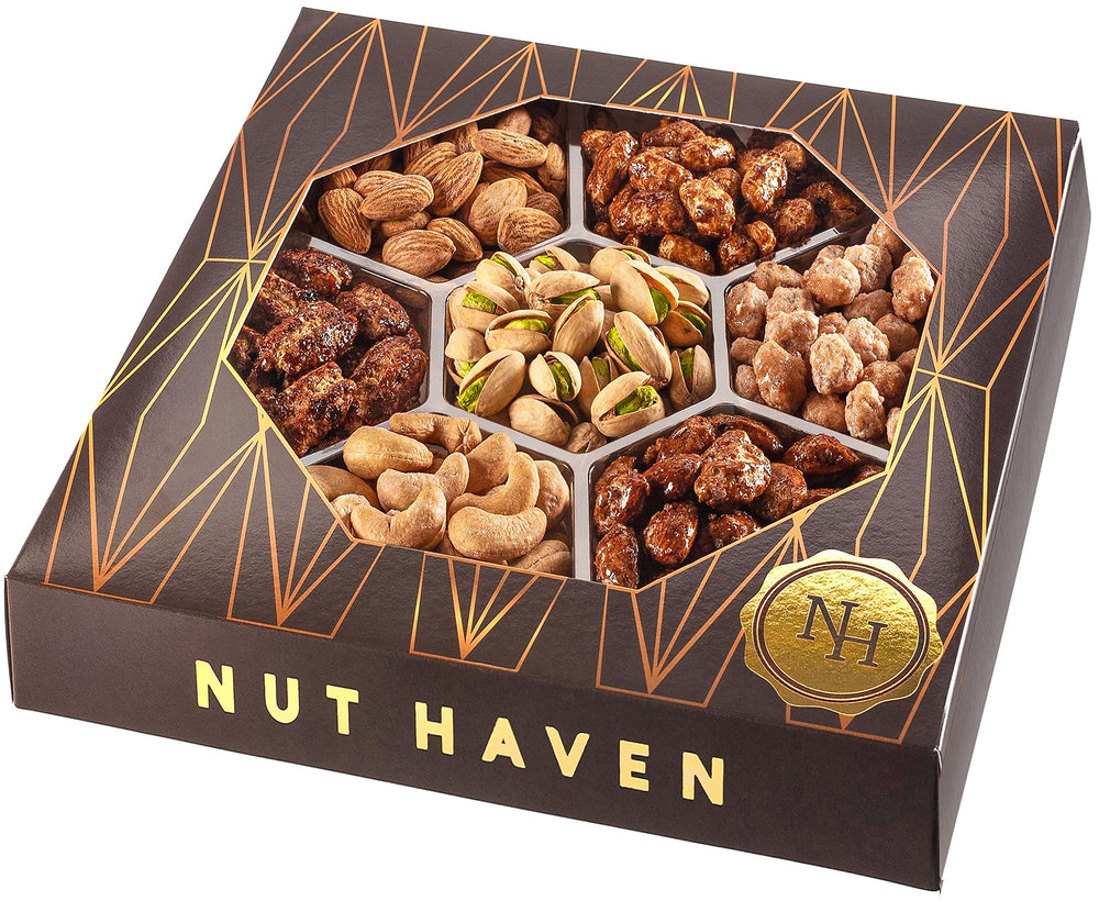 Nut Haven Holiday Nuts Gift Basket Packaging highlights premium presentation for gifting