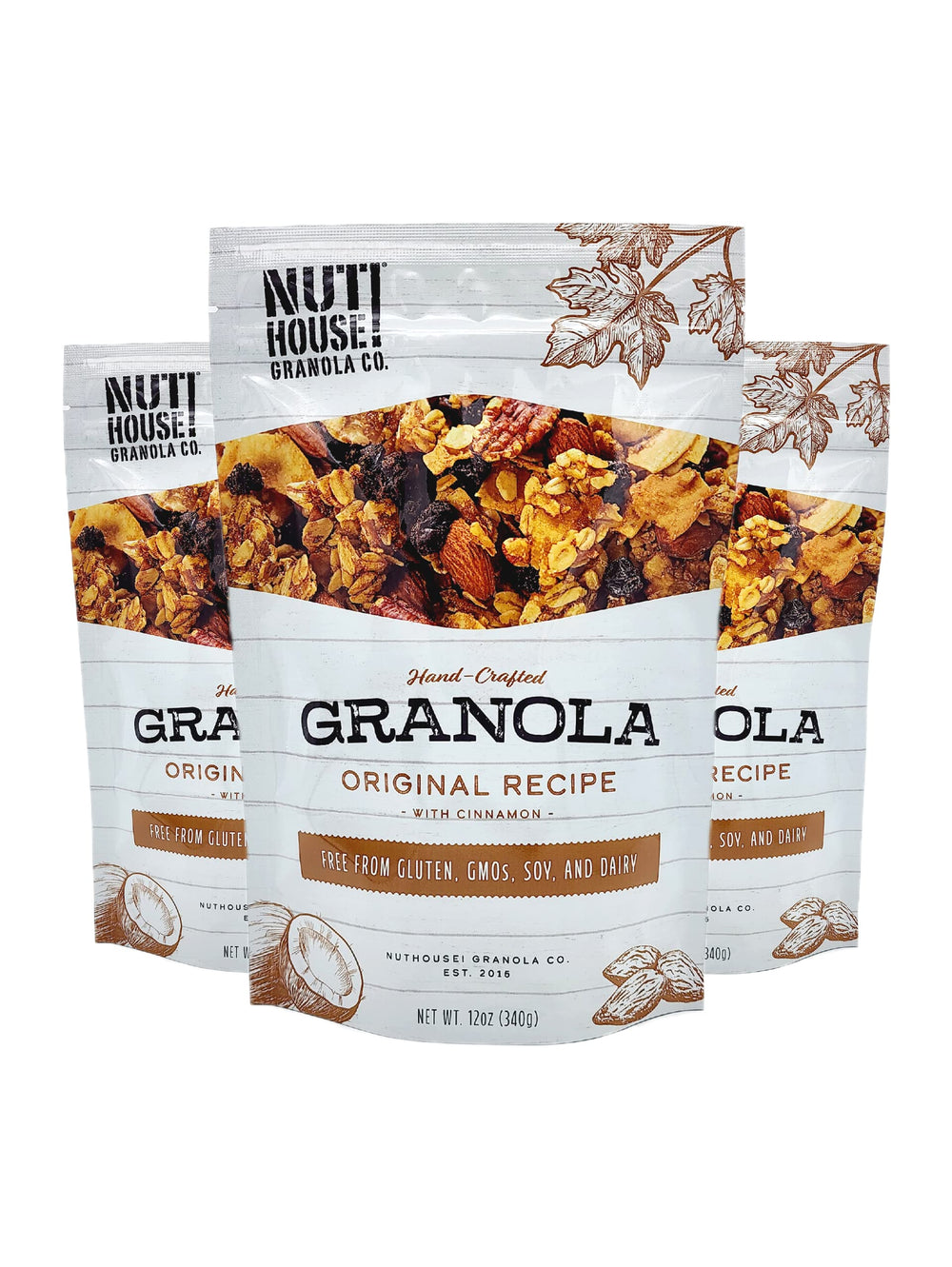 NutHouse! Granola Original clusters sit in a bowl for a satisfying breakfast.