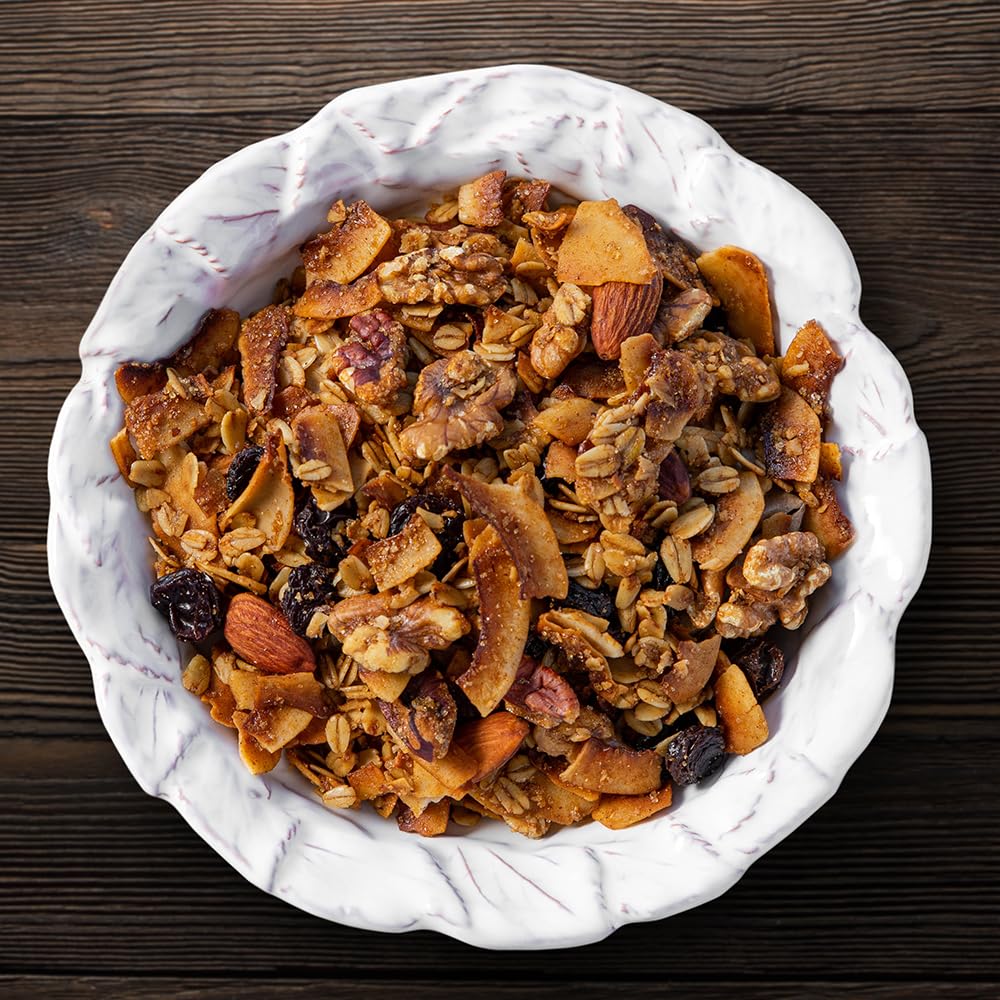 NutHouse! Granola serving-bowl demonstrates versatile topping with yogurt and fruit.