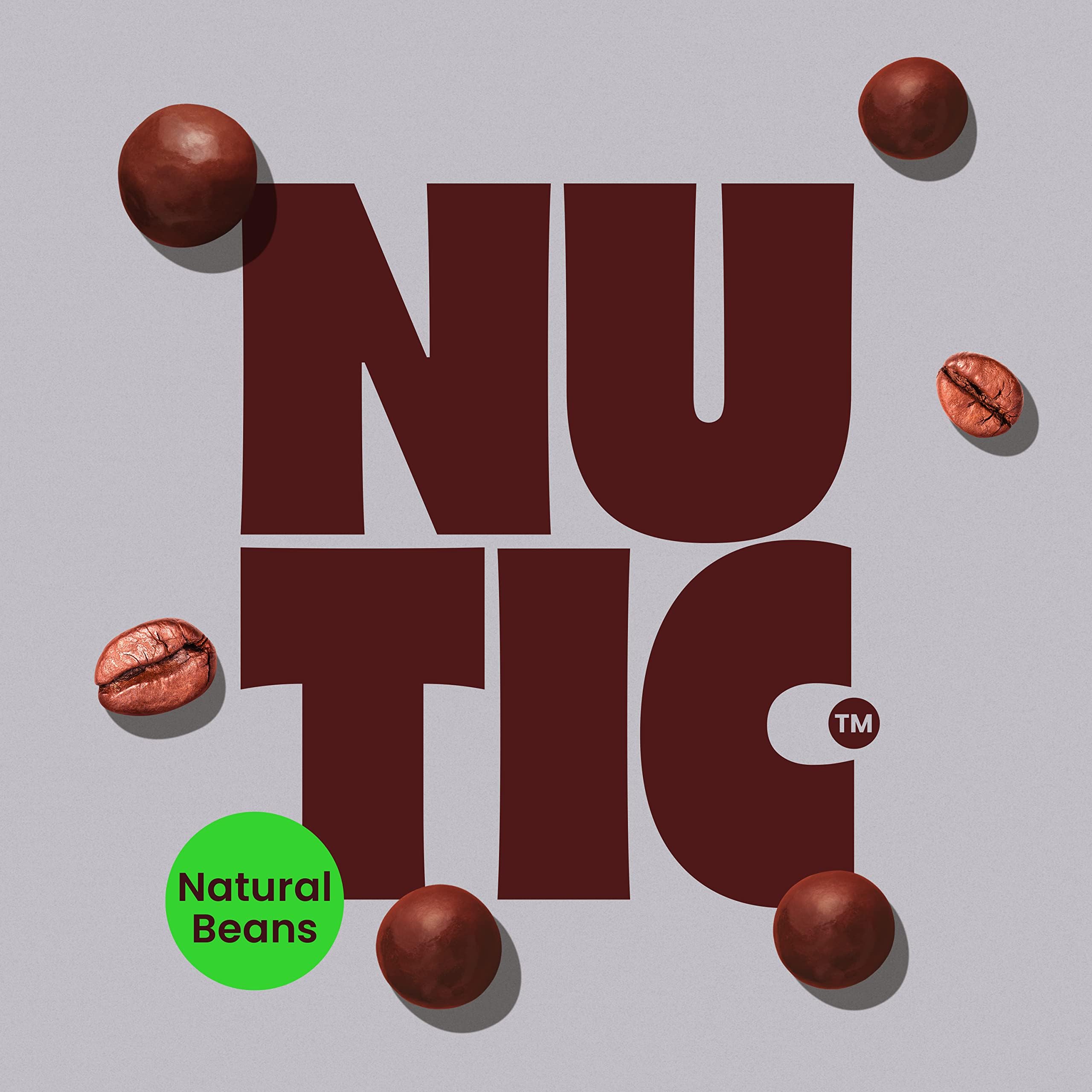 Nutic espresso beans paired with a cup for a balanced energy lift.