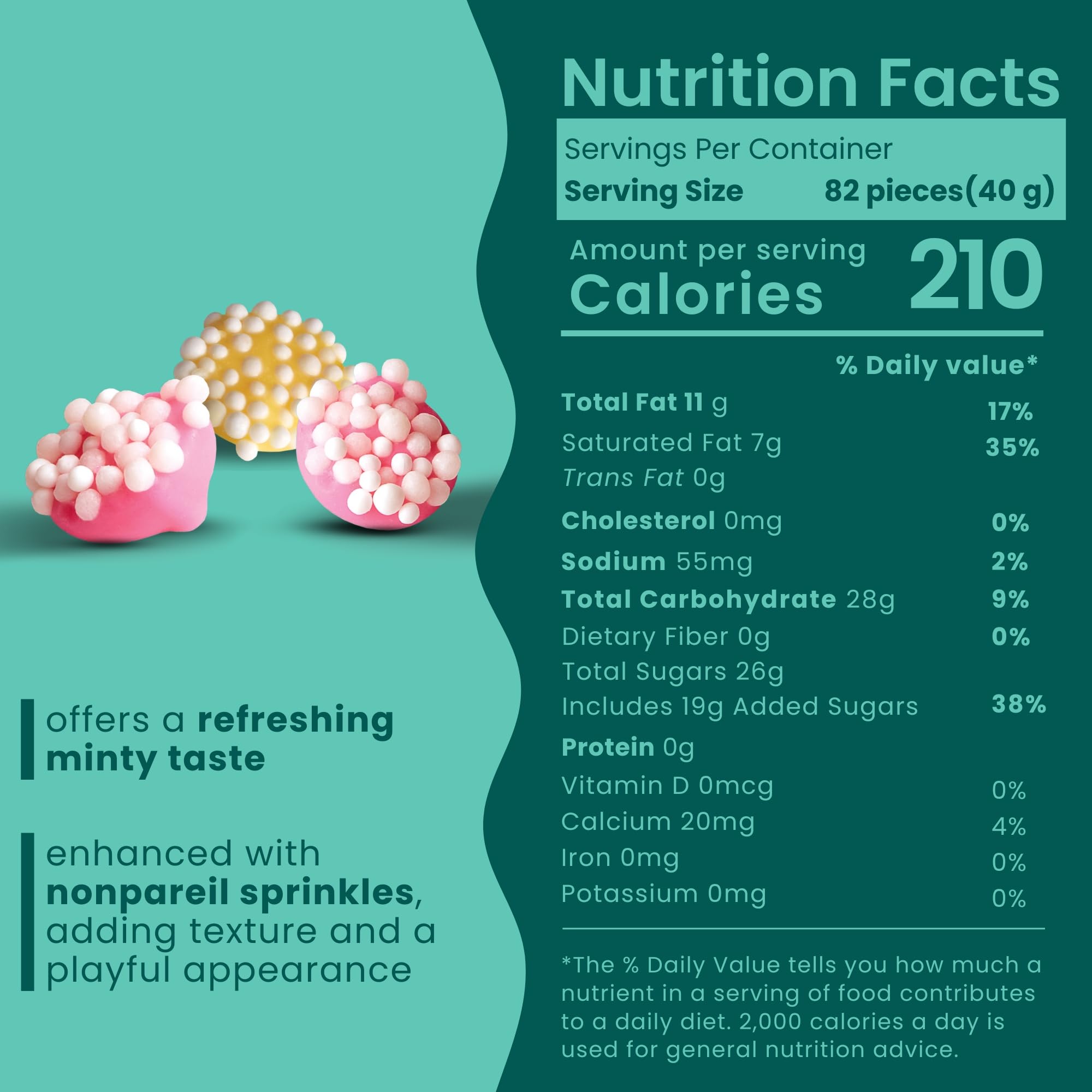 Nutic mint nonpareils closeup shows pastel colors perfect for treats trays