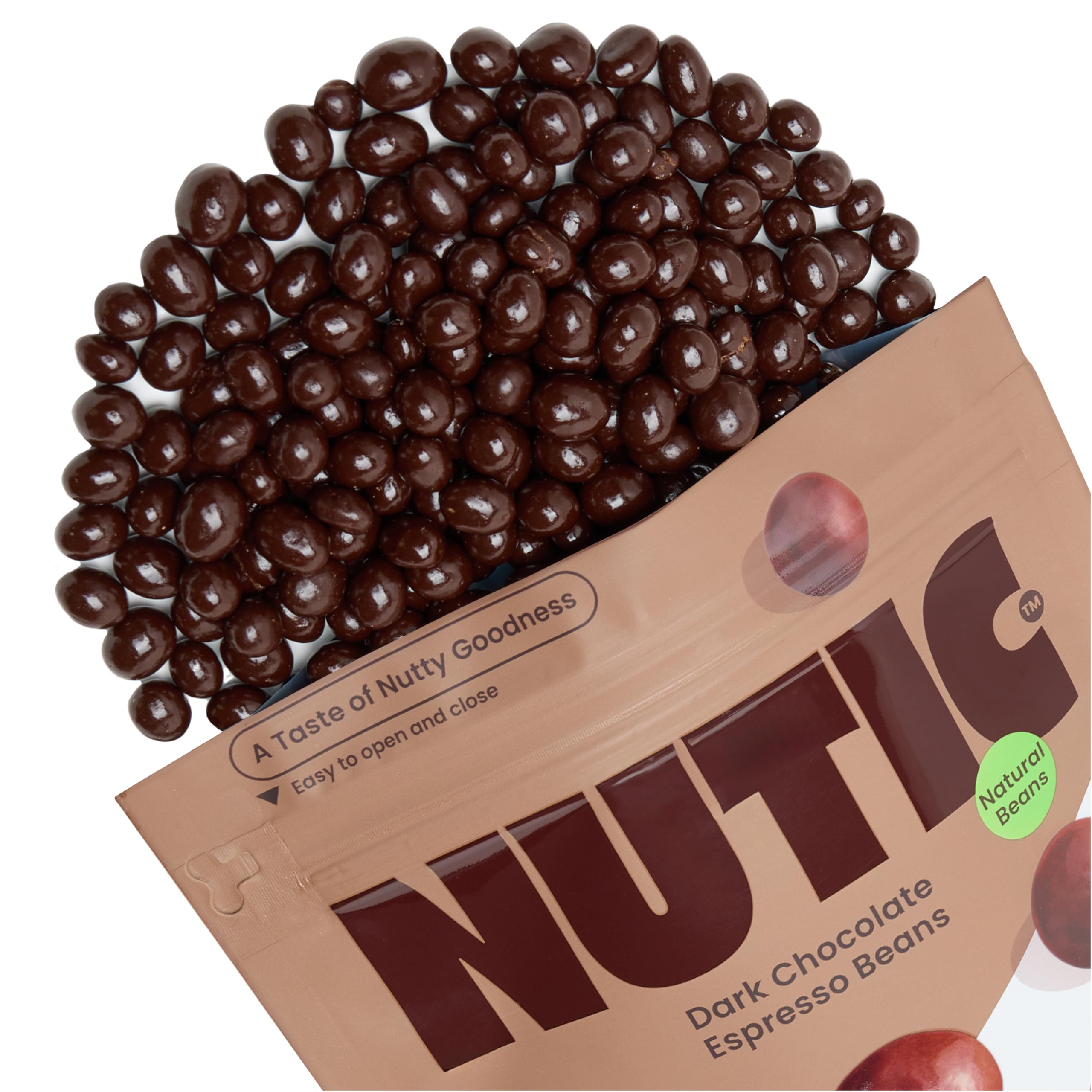 Nutic serving advice suggests five to seven beans for a light pick-me-up.