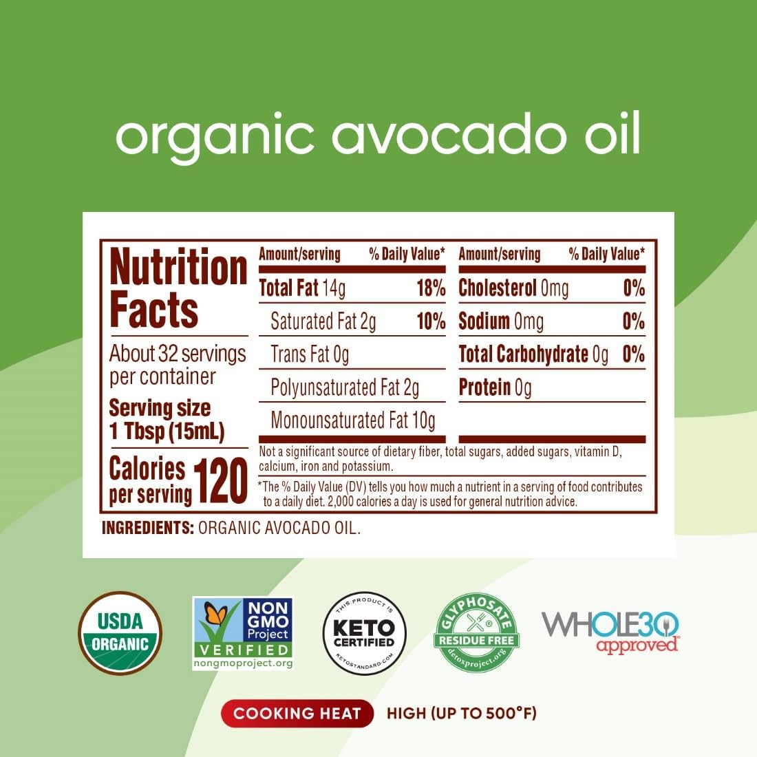 Nutiva avocado oil pour demonstrates smooth flow for dressings and light sautés.