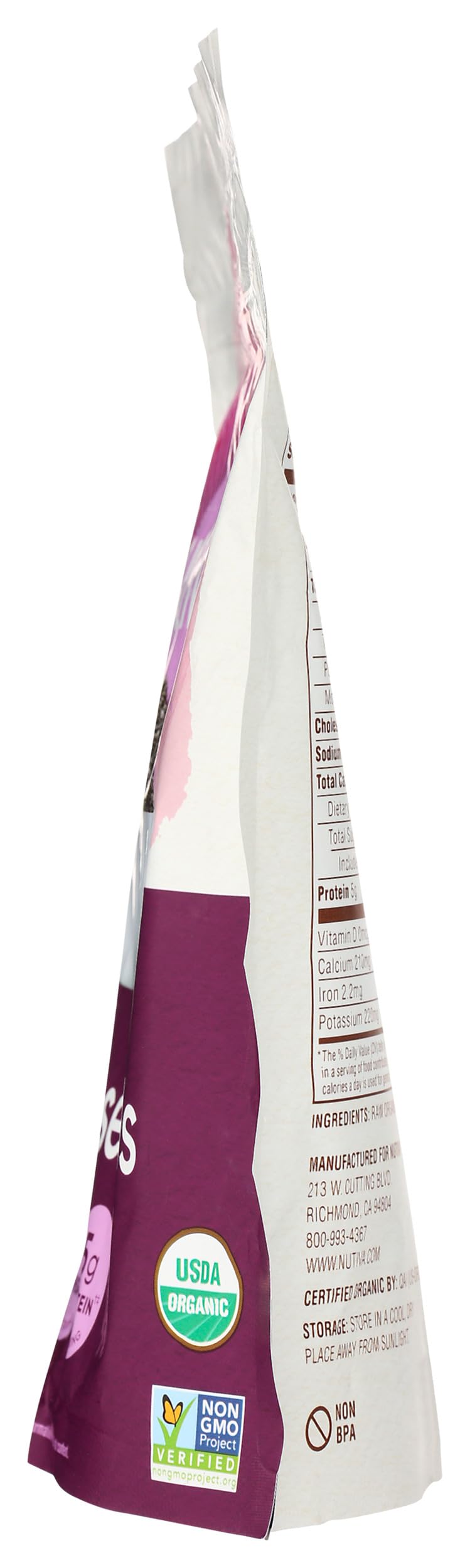 Nutiva chia seeds showcasing mineral-rich profile for daily cooking.