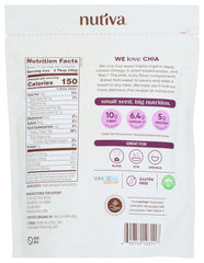 Nutiva black chia seeds stirred into warm oatmeal for fiber boost.