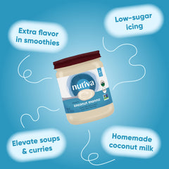 Nutiva Coconut Manna in smoothie bowl with coconut notes