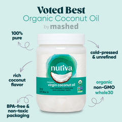 Nutiva coconut oil in pan for quick sauté and aroma.