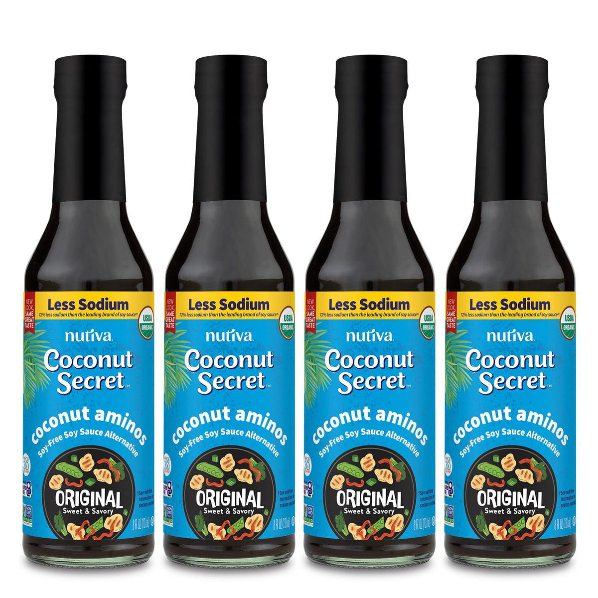Nutiva Coconut Secret Aminos bottle ready to season sauces with soy-free flavor