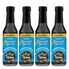 Nutiva Coconut Secret Aminos bottle ready to season sauces with soy-free flavor