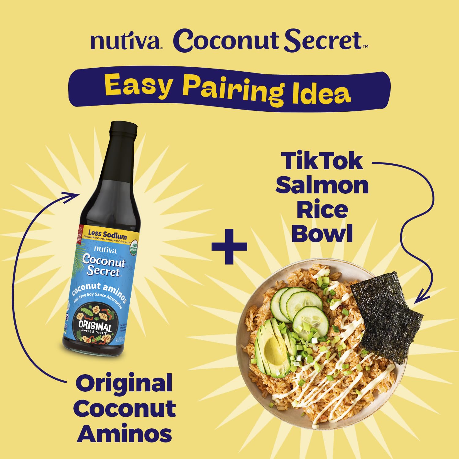 Coconut tree sap-based Nutiva Aminos used as a soy-free sushi drizzle