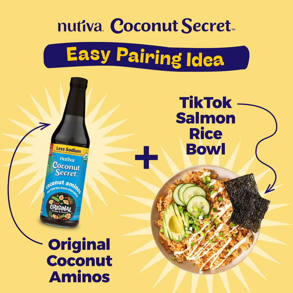Coconut tree sap-based Nutiva Aminos used as a soy-free sushi drizzle