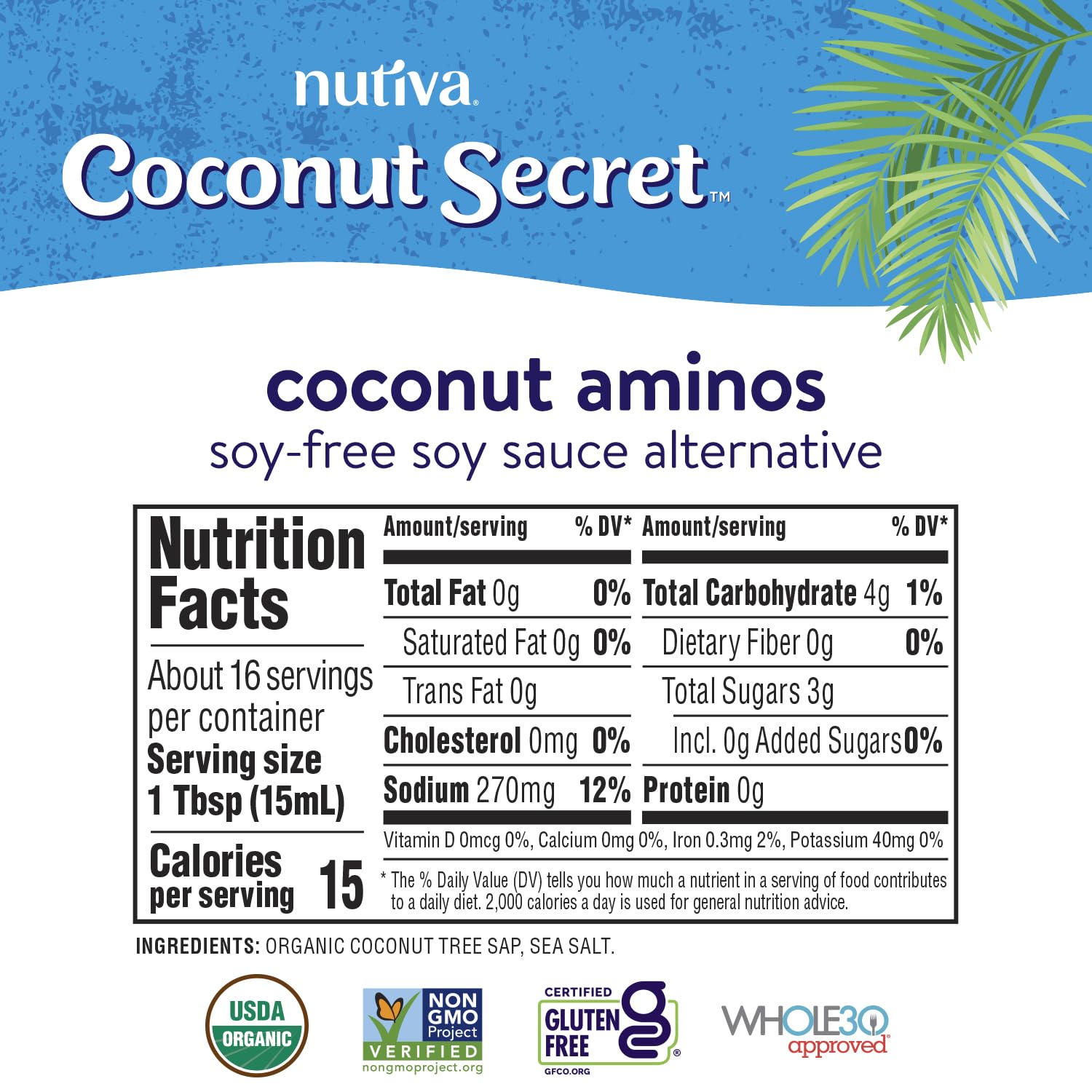 Pouring Nutiva Coconut Secret Aminos for dressings and marinades