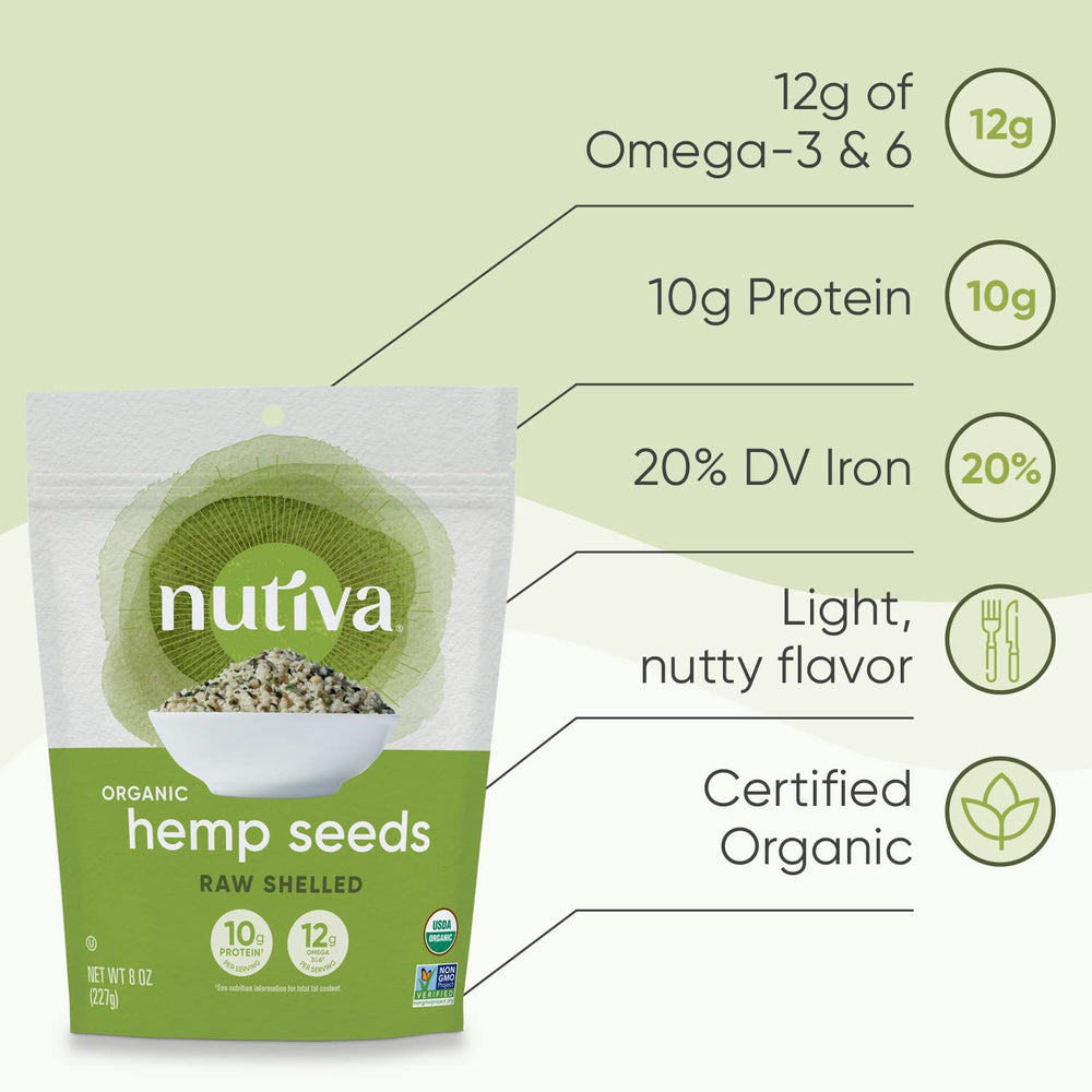 Nutiva organic hempseed with pine-nut flavor note in dishes