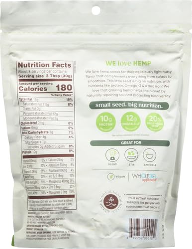 Nutiva hemp seed shelled on salad for nutty flavor and fiber