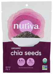 Nutiva Organic Black Chia Seeds in a resealable bag for easy storage and daily use.