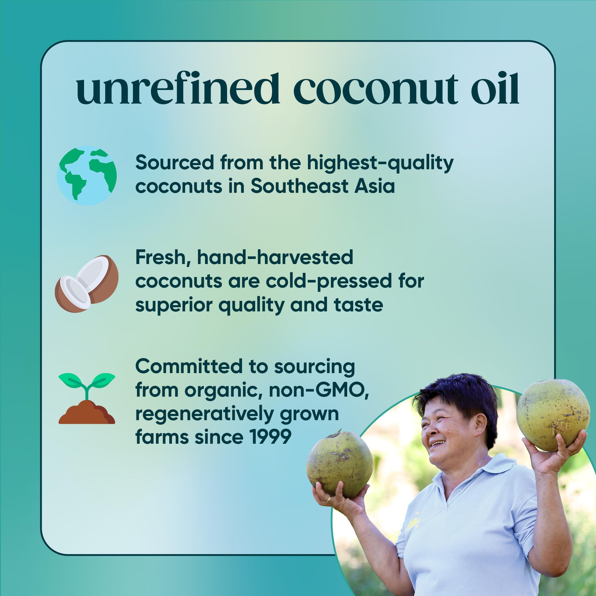 Nutiva Virgin Coconut Oil applied as a deep conditioning hair treatment.