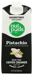 Nutpods Pistachio Creamer bottle pour—dairy-free creaminess for coffee
