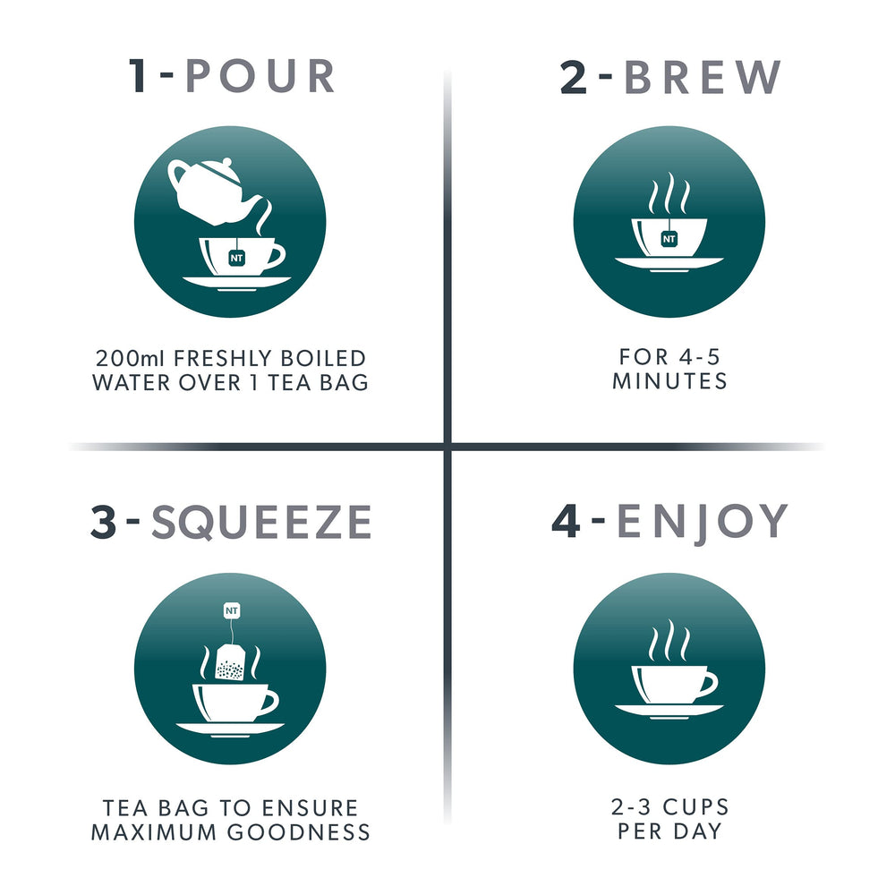 Nutra Tea NutraRelax labeled tea bags ready for calming routine.