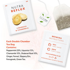 Nutra Tea NutraFlux herbal blend with slippery elm and fennel for digestion