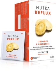 Nutra Tea NutraFlux tea bags ready for comforting heartburn relief