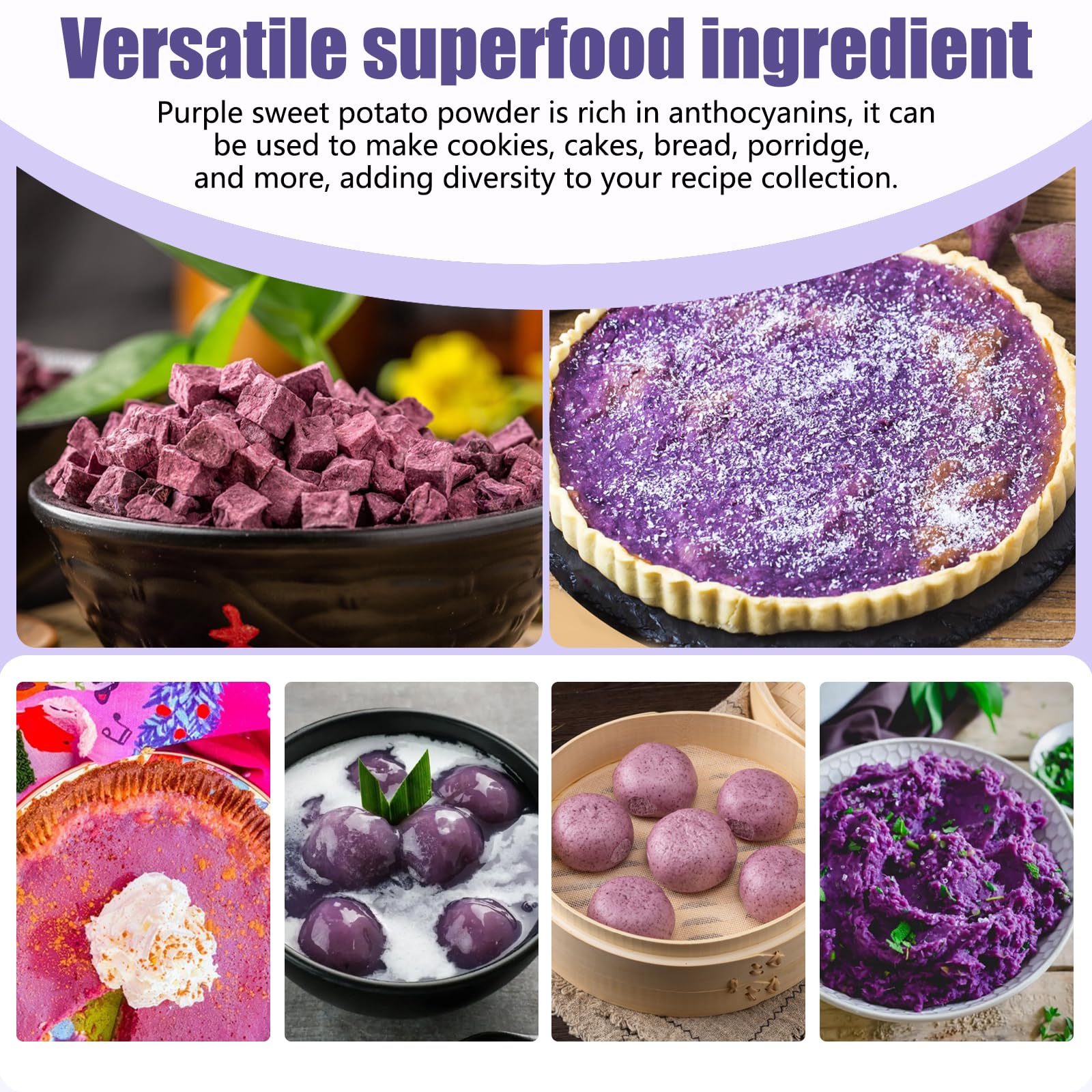 NutraBloom ube powder baking dough delivers even color and gentle sweetness.